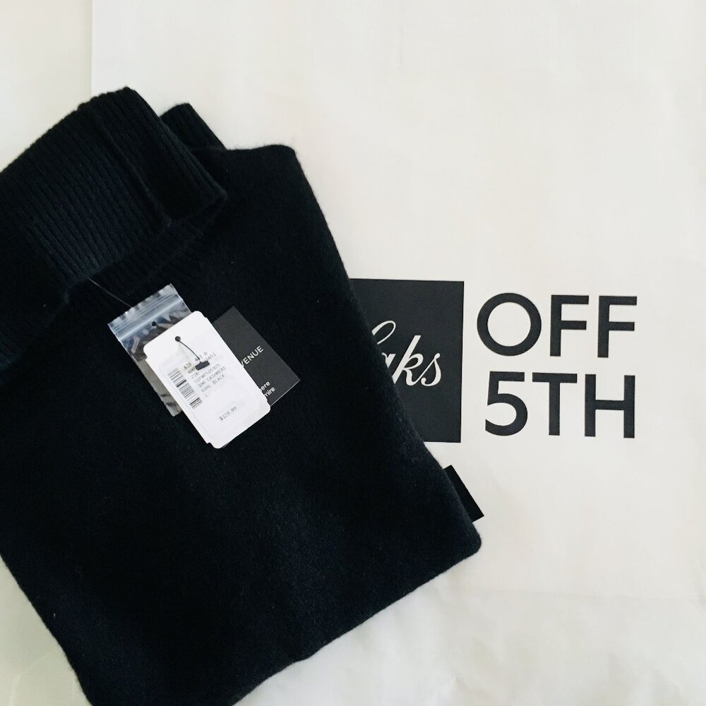 NWT. SAKS FIFTH AVENUE. 100% Cashmere Turtleneck Sweater. Kohl Black. Large - Picture 2 of 11